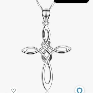 NWT Steel Cross Necklace